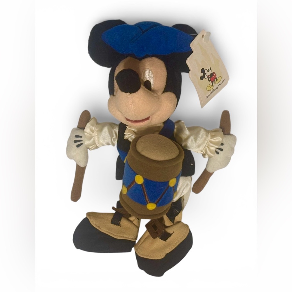 Disney Mickey Mouse Vintage Drummer Plush - From July 4 2001 NWT